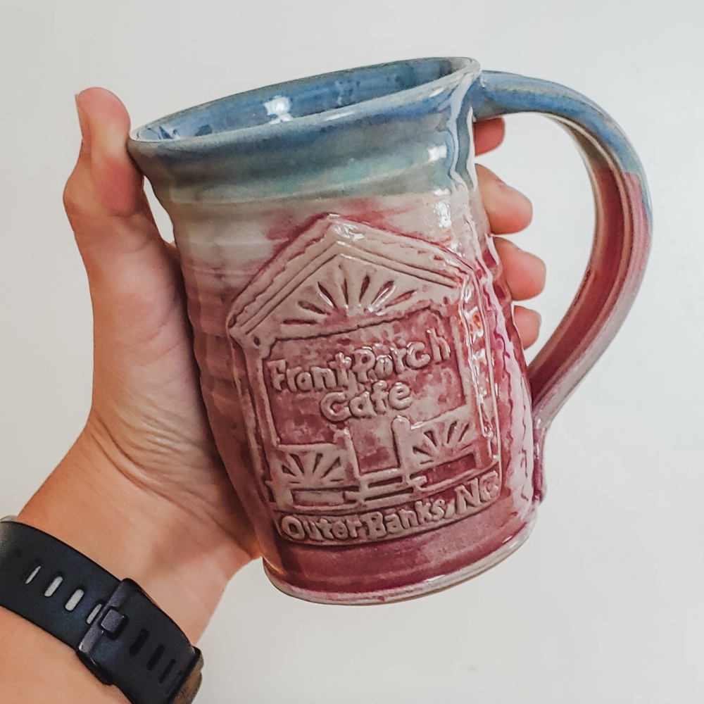 Outer banks cafe handmade mug